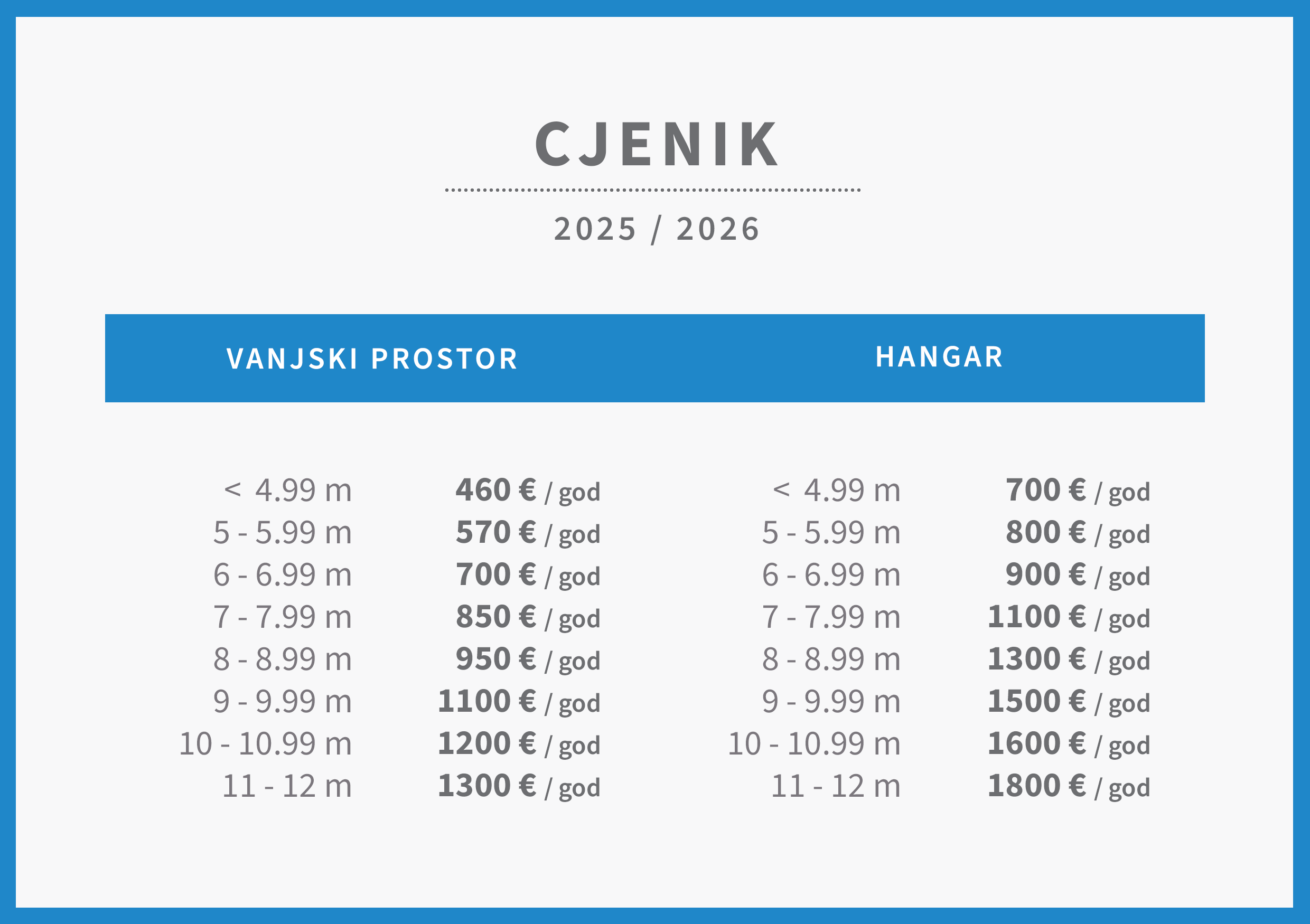 Cjenik suhi vez